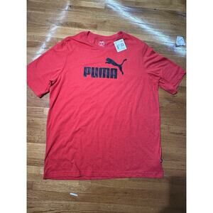 Puma Essentials Heather Logo Crew Neck Short Sleeve T-Shirt Mens Red 2XL